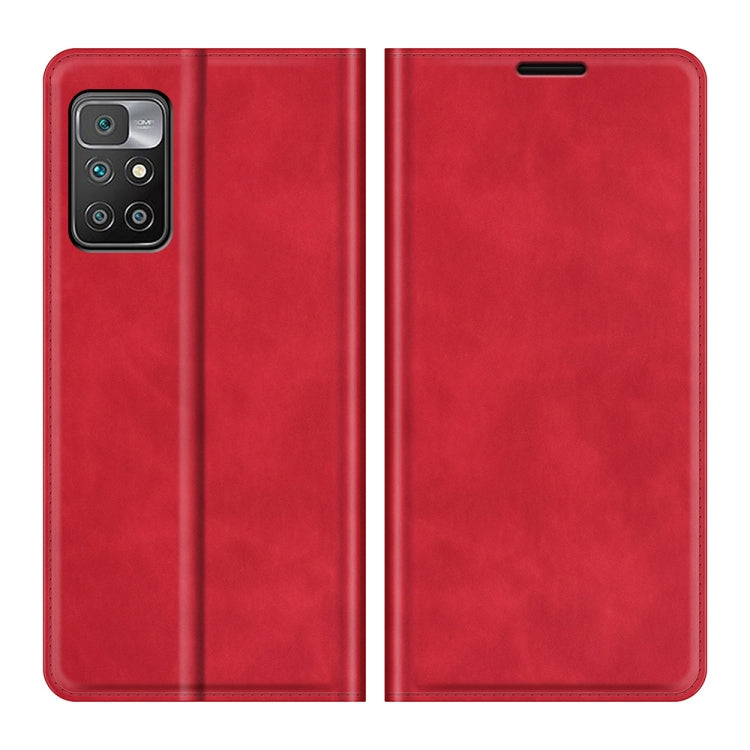 For Xiaomi Redmi 10 Retro-skin Business Magnetic Suction Leather Case with Holder & Card Slots & Wallet