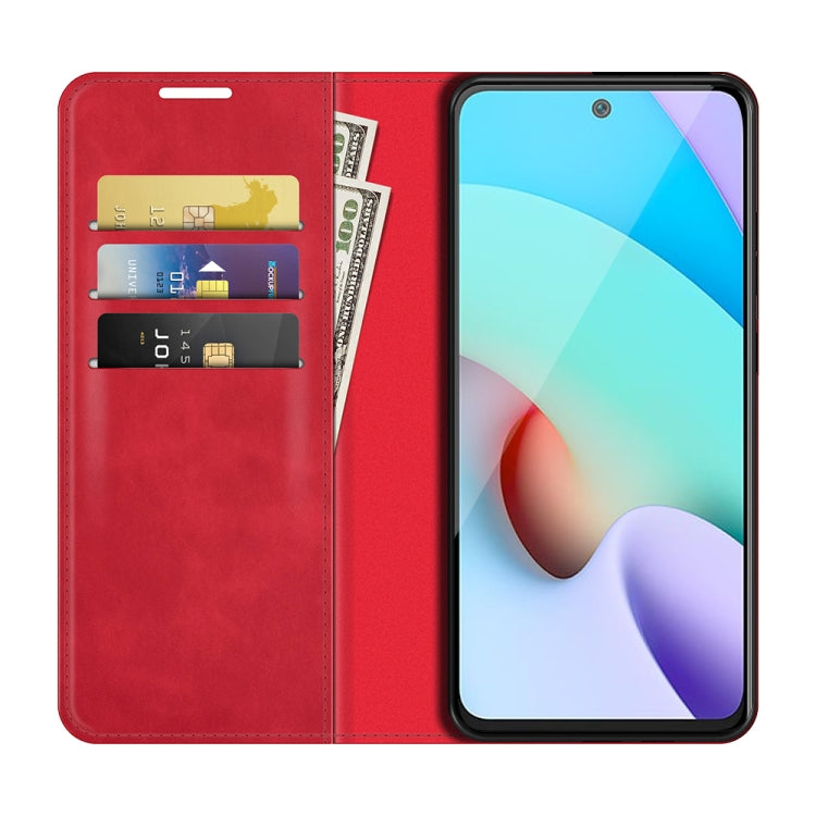 For Xiaomi Redmi 10 Retro-skin Business Magnetic Suction Leather Case with Holder & Card Slots & Wallet