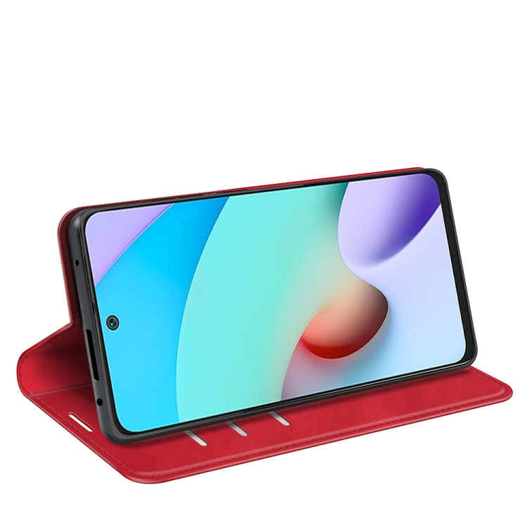 For Xiaomi Redmi 10 Retro-skin Business Magnetic Suction Leather Case with Holder & Card Slots & Wallet