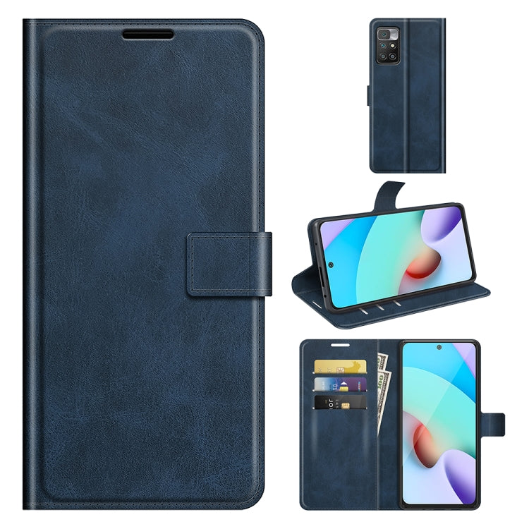 Retro Calf Pattern Buckle Horizontal Flip Leather Case with Holder & Card Slots & Wallet For Xiaomi Redmi 10
