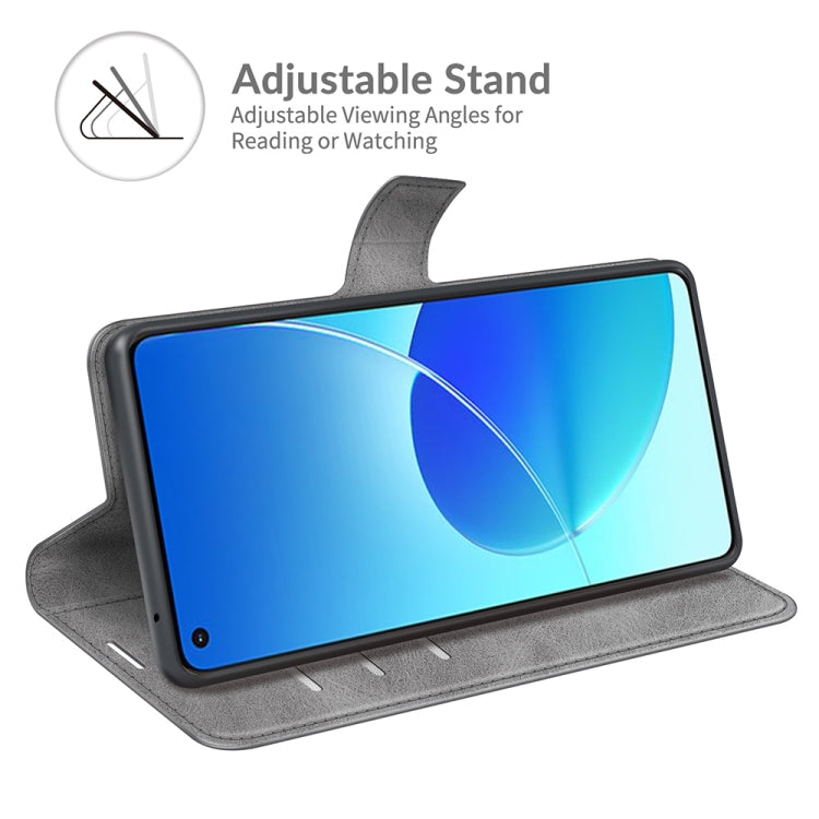 For OPPO Reno6 4G Retro Calf Pattern Buckle Horizontal Flip Leather Case with Holder & Card Slots & Wallet