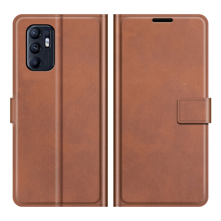 For OPPO Reno6 4G Retro Calf Pattern Buckle Horizontal Flip Leather Case with Holder & Card Slots & Wallet