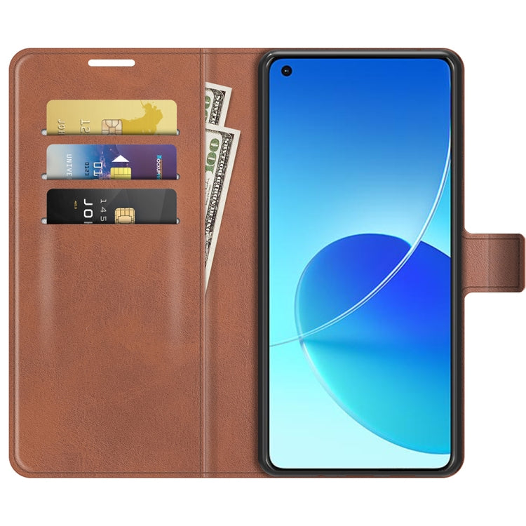 For OPPO Reno6 4G Retro Calf Pattern Buckle Horizontal Flip Leather Case with Holder & Card Slots & Wallet