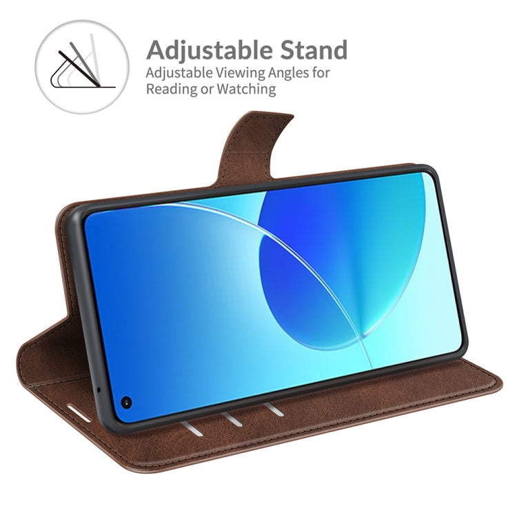 For OPPO Reno6 4G Retro Calf Pattern Buckle Horizontal Flip Leather Case with Holder & Card Slots & Wallet