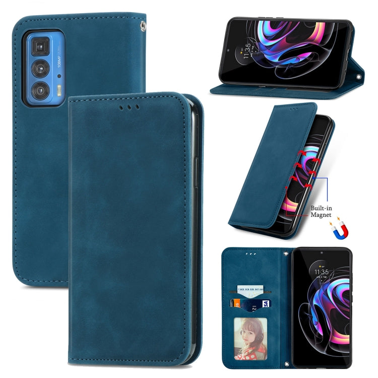 For Motorola Edge 20 Pro Retro Skin Feel Business Magnetic Horizontal Flip Leather Case With Holder & Card Slots & Wallet & Photo Frame
