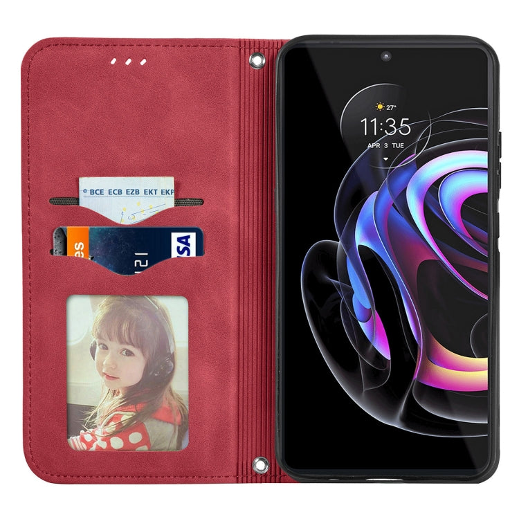 For Motorola Edge 20 Pro Retro Skin Feel Business Magnetic Horizontal Flip Leather Case With Holder & Card Slots & Wallet & Photo Frame