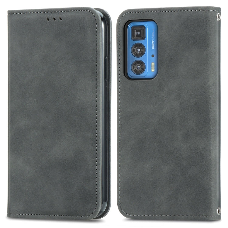 For Motorola Edge 20 Pro Retro Skin Feel Business Magnetic Horizontal Flip Leather Case With Holder & Card Slots & Wallet & Photo Frame