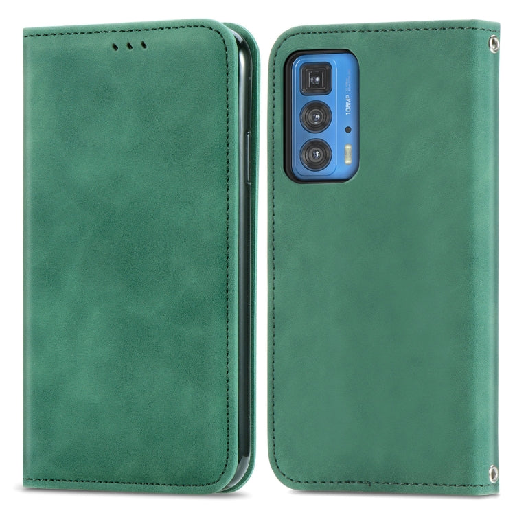 For Motorola Edge 20 Pro Retro Skin Feel Business Magnetic Horizontal Flip Leather Case With Holder & Card Slots & Wallet & Photo Frame
