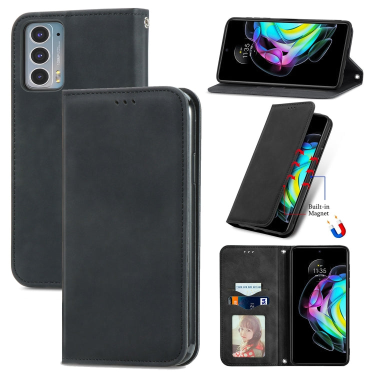 For Motorola Edge 20 Retro Skin Feel Business Magnetic Horizontal Flip Leather Case With Holder & Card Slots & Wallet & Photo Frame