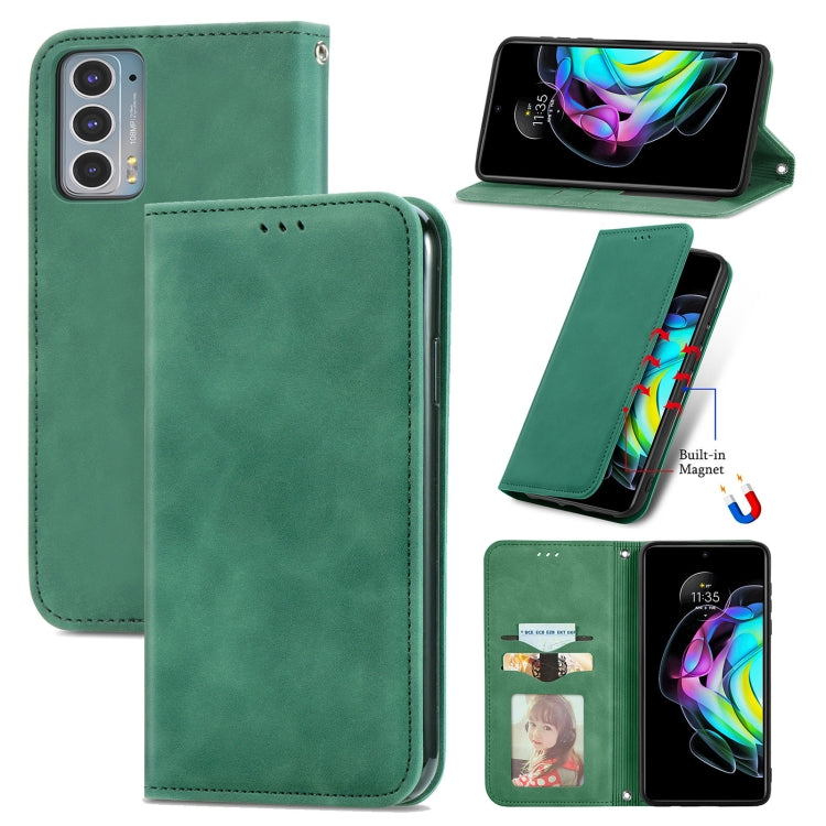 For Motorola Edge 20 Retro Skin Feel Business Magnetic Horizontal Flip Leather Case With Holder & Card Slots & Wallet & Photo Frame