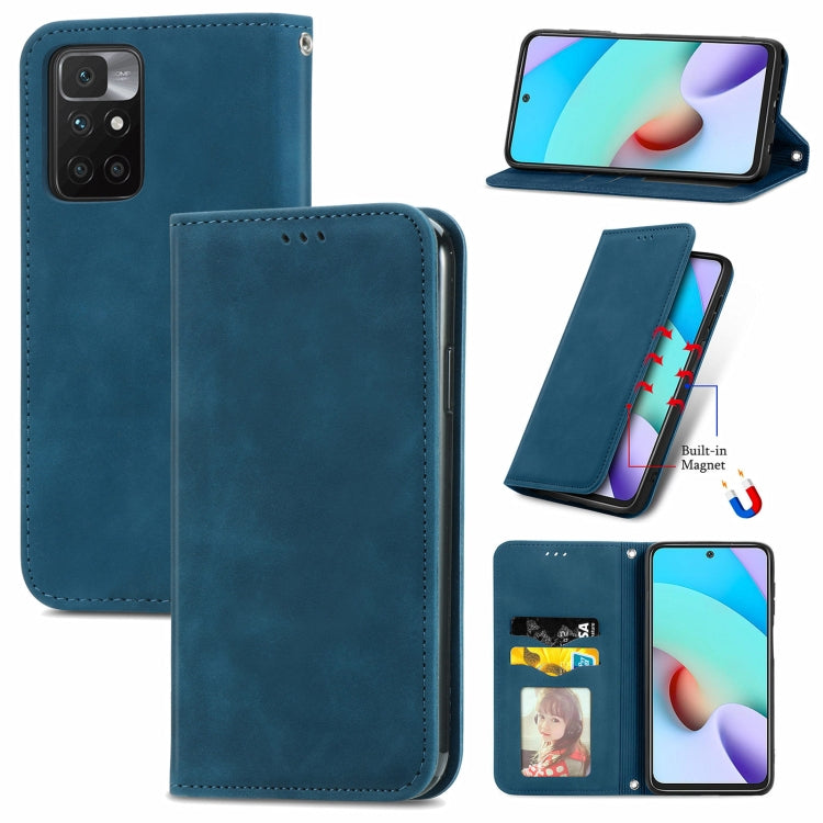 For Xiaomi Rdemi 10 Retro Skin Feel Business Magnetic Horizontal Flip Leather Case With Holder & Card Slots & Wallet & Photo Frame