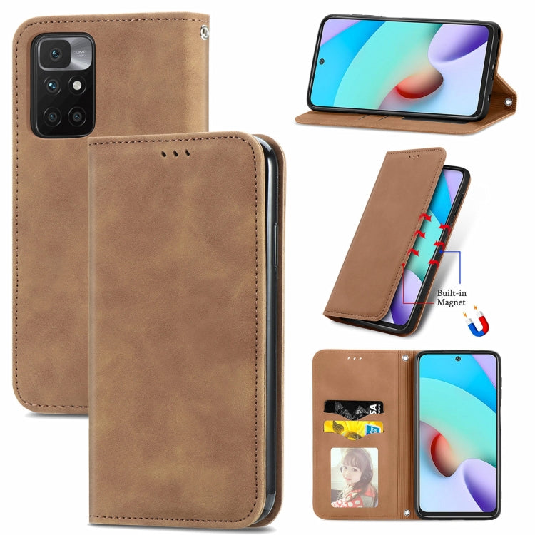 For Xiaomi Rdemi 10 Retro Skin Feel Business Magnetic Horizontal Flip Leather Case With Holder & Card Slots & Wallet & Photo Frame