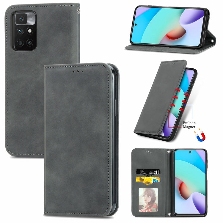 For Xiaomi Rdemi 10 Retro Skin Feel Business Magnetic Horizontal Flip Leather Case With Holder & Card Slots & Wallet & Photo Frame