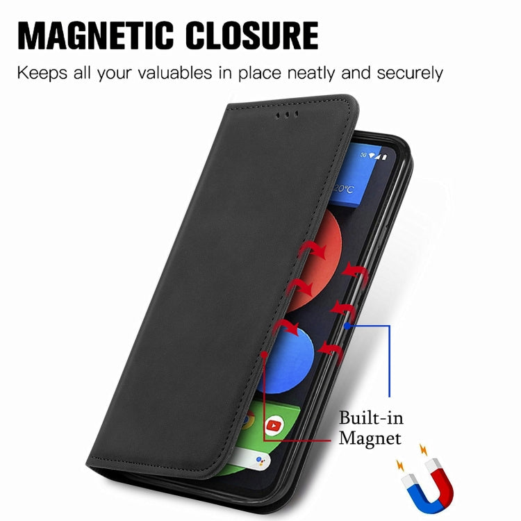 For Google Pixel 5a 5G Retro Skin Feel Business Magnetic Horizontal Flip Leather Case with Holder & Card Slots & Wallet & Photo Frame