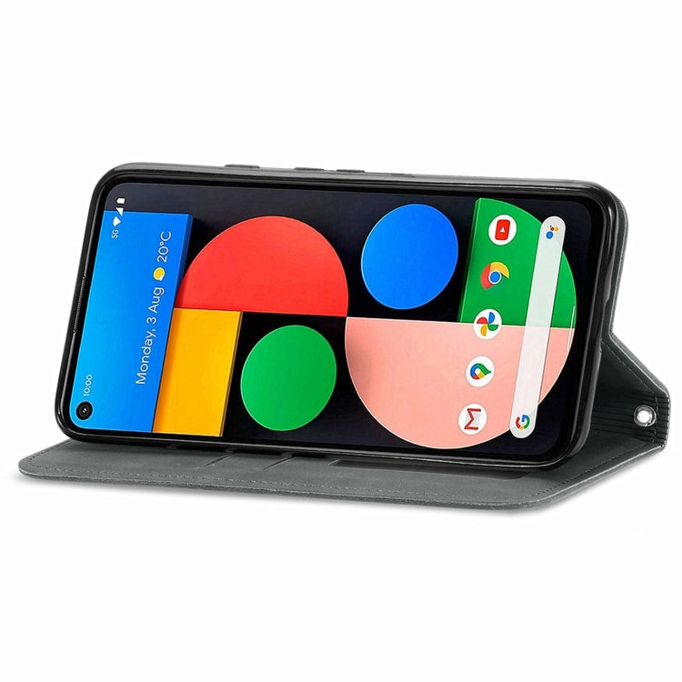 For Google Pixel 5a 5G Retro Skin Feel Business Magnetic Horizontal Flip Leather Case with Holder & Card Slots & Wallet & Photo Frame