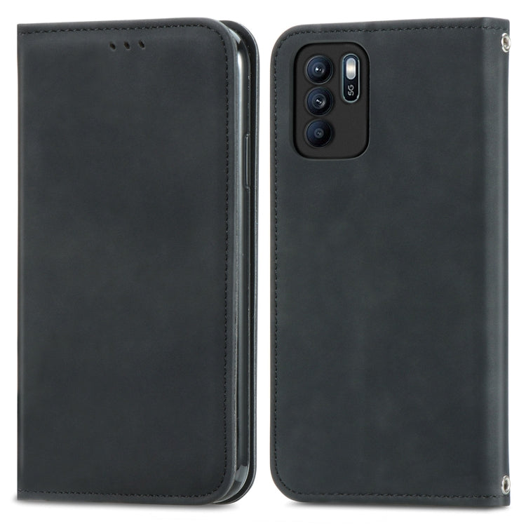 For OPPO Reno6 Z Retro Skin Feel Business Magnetic Horizontal Flip Leather Case With Holder & Card Slots & Wallet & Photo Frame