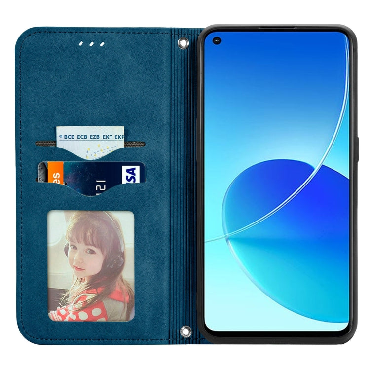 For OPPO Reno6 Z Retro Skin Feel Business Magnetic Horizontal Flip Leather Case With Holder & Card Slots & Wallet & Photo Frame