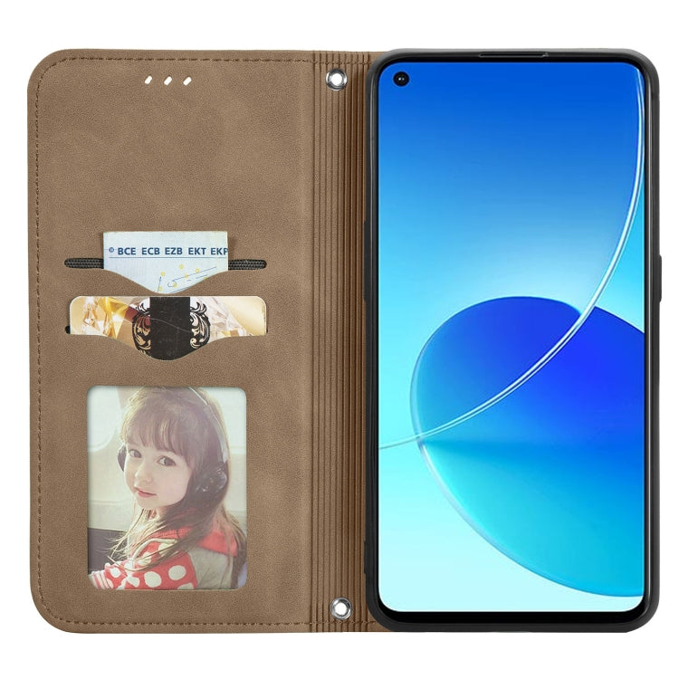 For OPPO Reno6 Z Retro Skin Feel Business Magnetic Horizontal Flip Leather Case With Holder & Card Slots & Wallet & Photo Frame