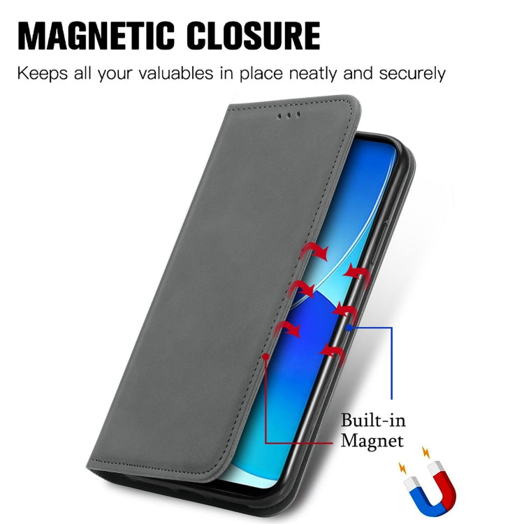 For OPPO Reno6 Z Retro Skin Feel Business Magnetic Horizontal Flip Leather Case With Holder & Card Slots & Wallet & Photo Frame
