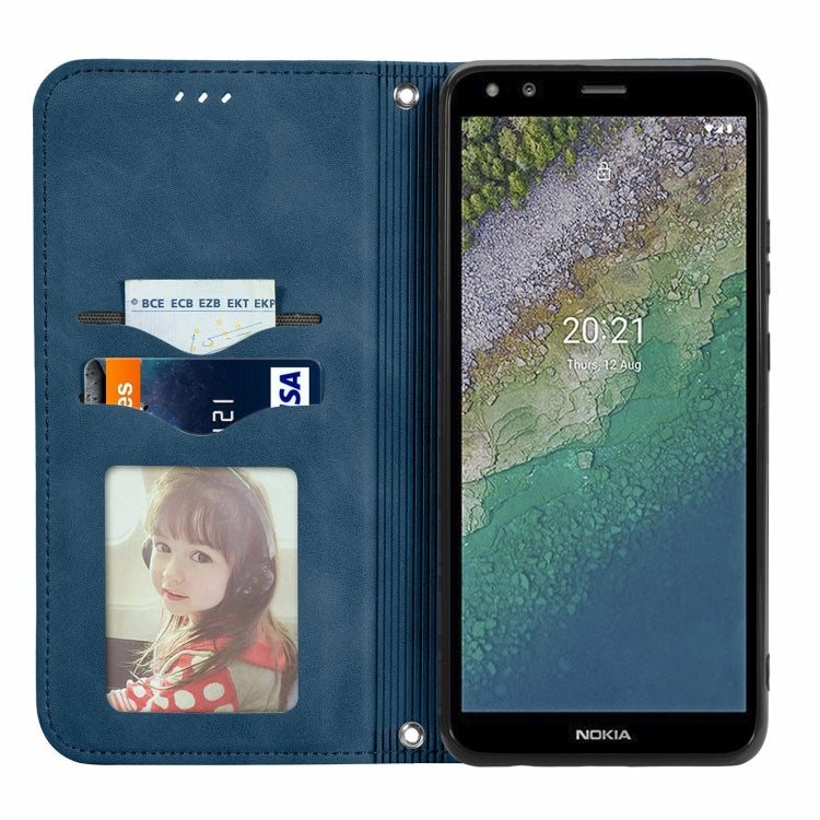 For Nokia C01 Plus Retro Skin Feel Business Magnetic Horizontal Flip Leather Case with Holder & Card Slots & Wallet & Photo Frame