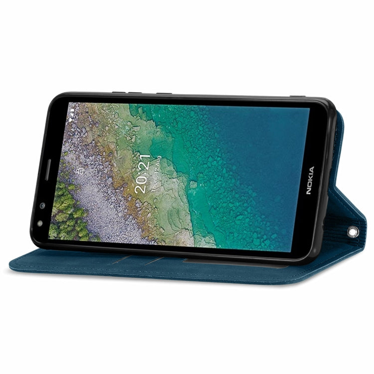 For Nokia C01 Plus Retro Skin Feel Business Magnetic Horizontal Flip Leather Case with Holder & Card Slots & Wallet & Photo Frame