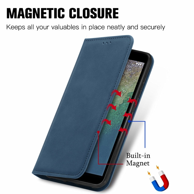 For Nokia C01 Plus Retro Skin Feel Business Magnetic Horizontal Flip Leather Case with Holder & Card Slots & Wallet & Photo Frame