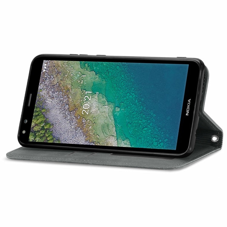 For Nokia C01 Plus Retro Skin Feel Business Magnetic Horizontal Flip Leather Case with Holder & Card Slots & Wallet & Photo Frame