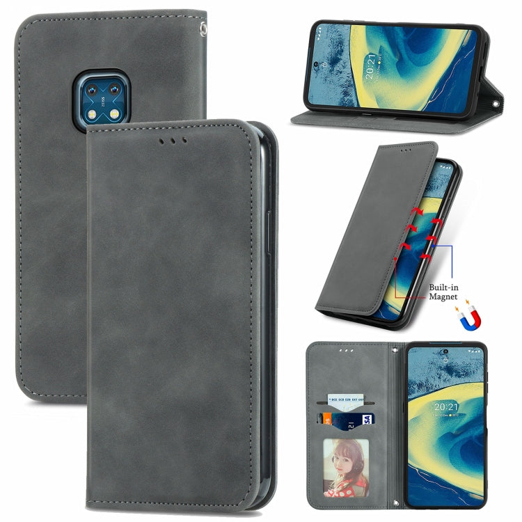 For Nokia XR 20 Retro Skin Feel Business Magnetic Horizontal Flip Leather Case with Holder & Card Slots & Wallet & Photo Frame