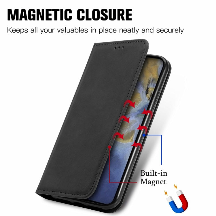 For ZTE A51 Retro Skin Feel Business Magnetic Horizontal Flip Leather Case with Holder & Card Slots & Wallet & Photo Frame