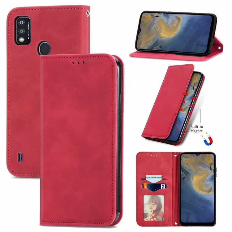 For ZTE A51 Retro Skin Feel Business Magnetic Horizontal Flip Leather Case with Holder & Card Slots & Wallet & Photo Frame