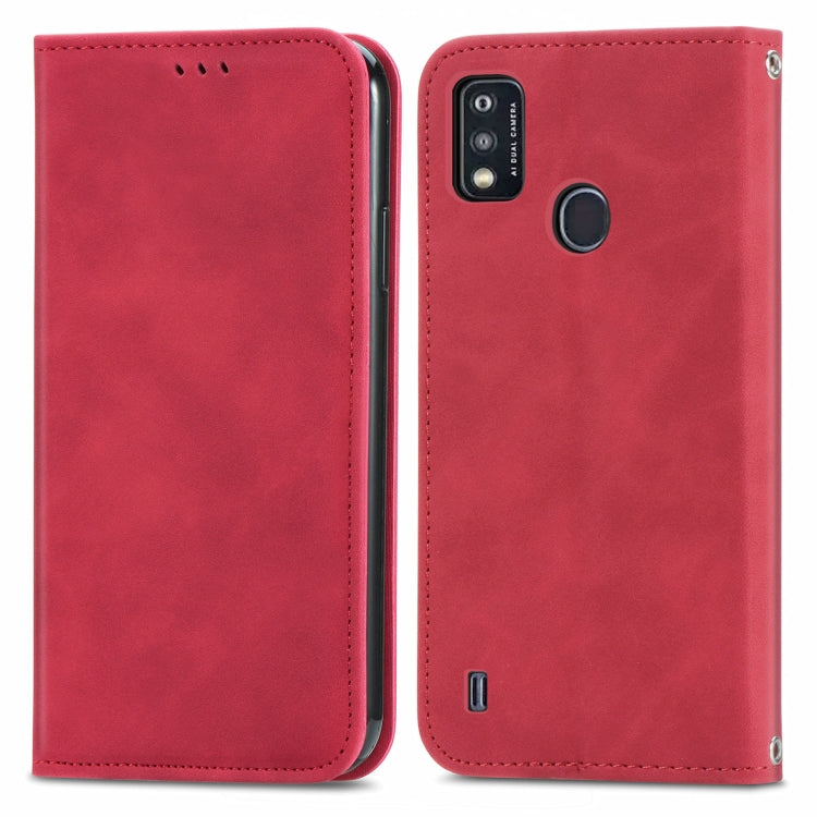 For ZTE A51 Retro Skin Feel Business Magnetic Horizontal Flip Leather Case with Holder & Card Slots & Wallet & Photo Frame