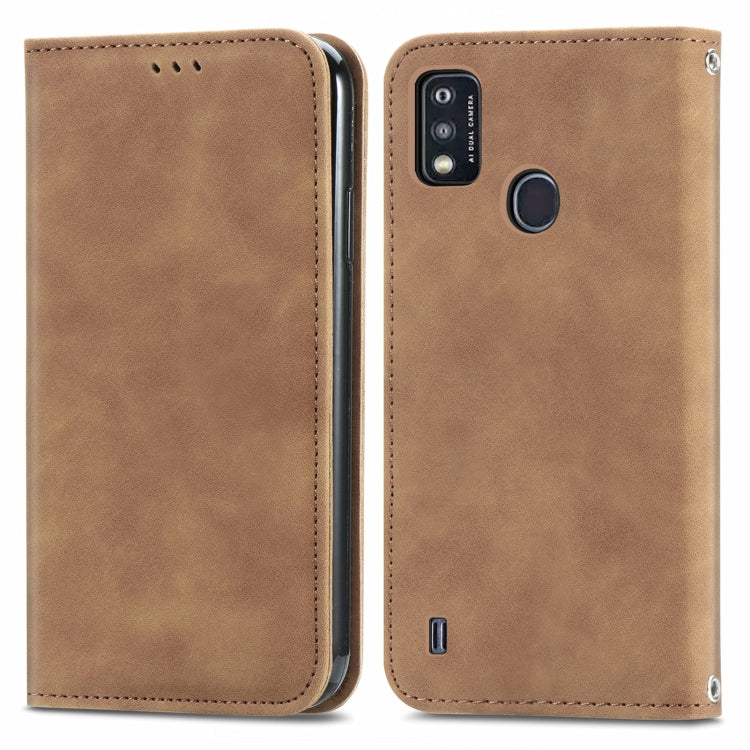 For ZTE A51 Retro Skin Feel Business Magnetic Horizontal Flip Leather Case with Holder & Card Slots & Wallet & Photo Frame