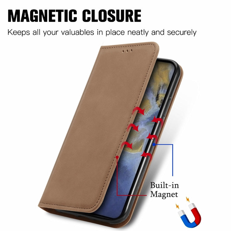 For ZTE A51 Retro Skin Feel Business Magnetic Horizontal Flip Leather Case with Holder & Card Slots & Wallet & Photo Frame