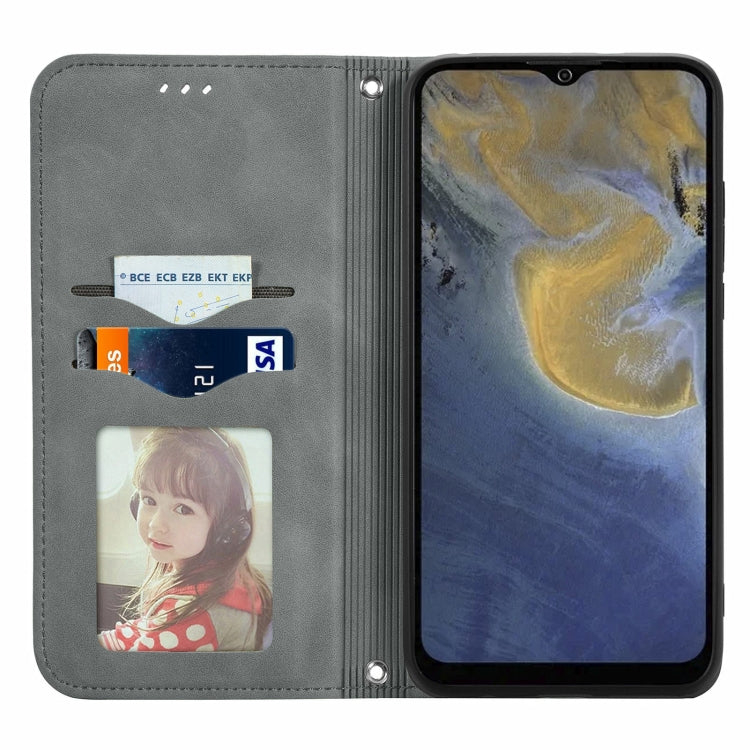 For ZTE A51 Retro Skin Feel Business Magnetic Horizontal Flip Leather Case with Holder & Card Slots & Wallet & Photo Frame
