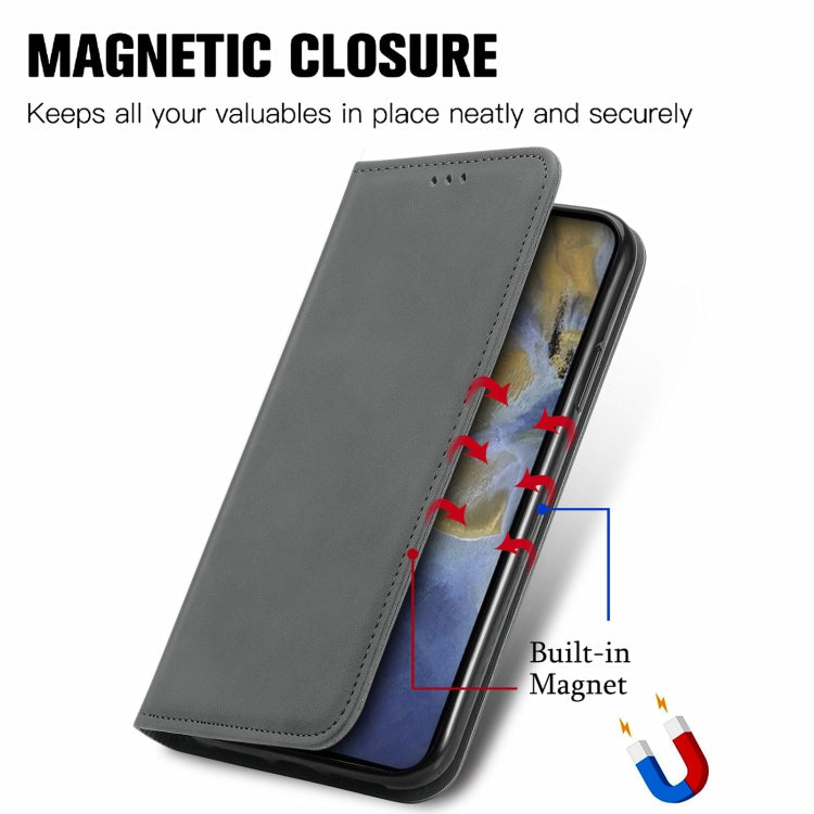 For ZTE A51 Retro Skin Feel Business Magnetic Horizontal Flip Leather Case with Holder & Card Slots & Wallet & Photo Frame