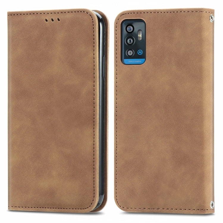 For ZTE A71 Retro Skin Feel Business Magnetic Horizontal Flip Leather Case with Holder & Card Slots & Wallet & Photo Frame