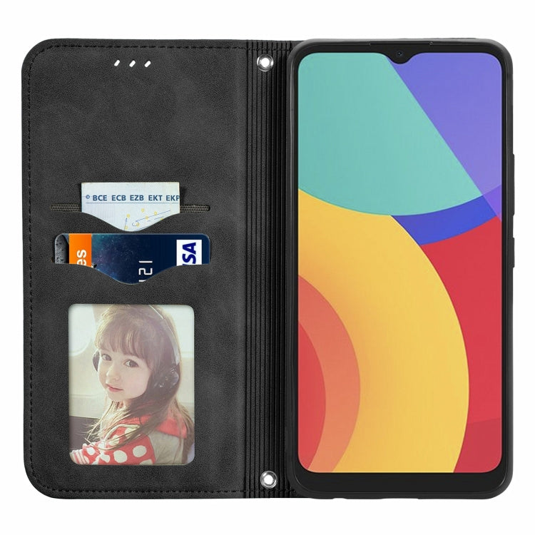 For Alcatel 1S 2021 Retro Skin Feel Business Magnetic Horizontal Flip Leather Case with Holder & Card Slots & Wallet & Photo Frame