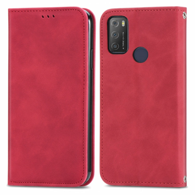 For Alcatel 1S 2021 Retro Skin Feel Business Magnetic Horizontal Flip Leather Case with Holder & Card Slots & Wallet & Photo Frame