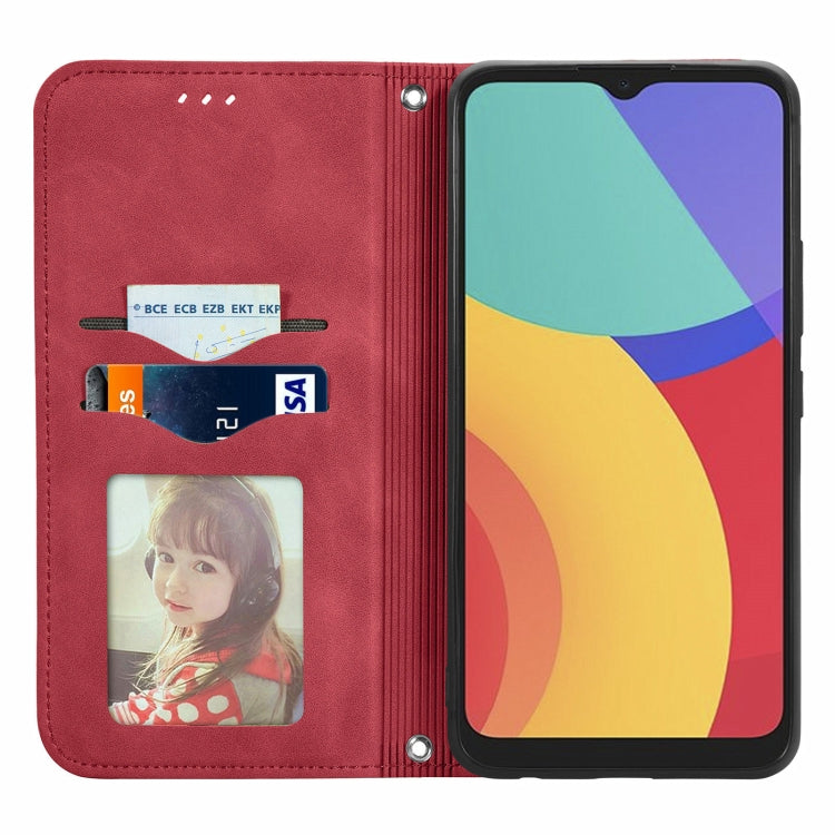 For Alcatel 1S 2021 Retro Skin Feel Business Magnetic Horizontal Flip Leather Case with Holder & Card Slots & Wallet & Photo Frame