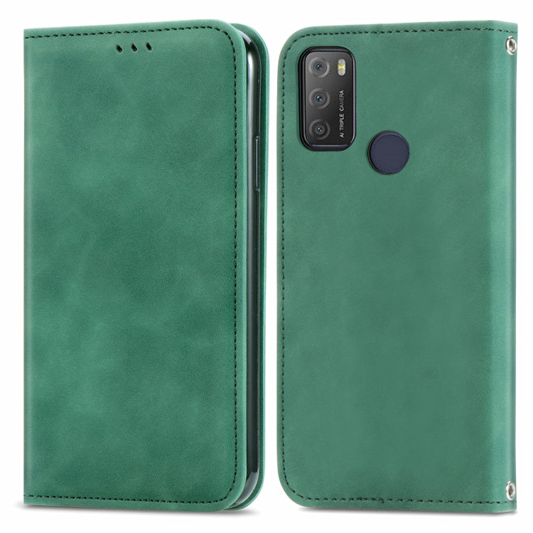 For Alcatel 1S 2021 Retro Skin Feel Business Magnetic Horizontal Flip Leather Case with Holder & Card Slots & Wallet & Photo Frame