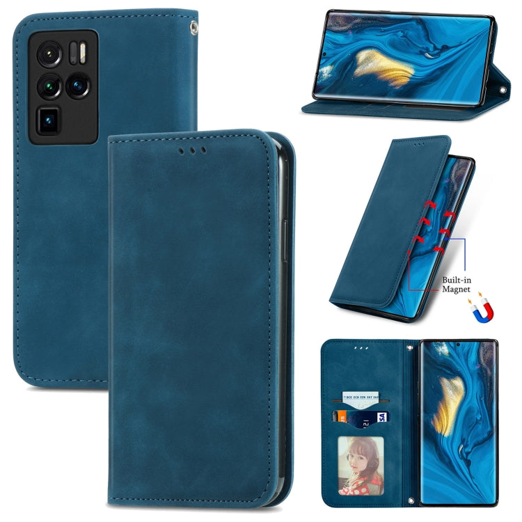 For ZTE Nubia Z30 Pro Retro Skin Feel Business Magnetic Horizontal Flip Leather Case with Holder & Card Slots & Wallet & Photo Frame