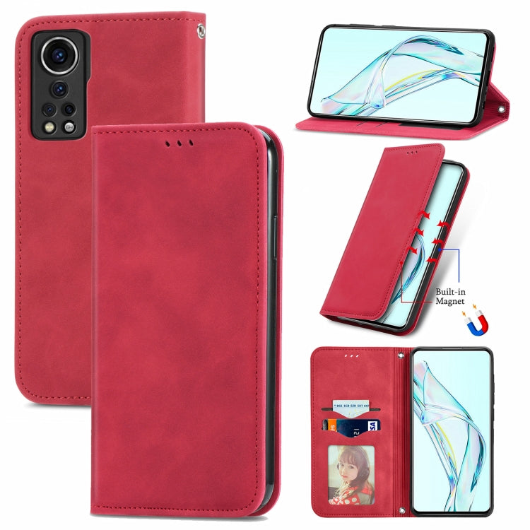 For ZTE Axon 30 5G Retro Skin Feel Business Magnetic Horizontal Flip Leather Case with Holder & Card Slots & Wallet & Photo Frame