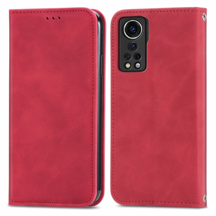 For ZTE Axon 30 5G Retro Skin Feel Business Magnetic Horizontal Flip Leather Case with Holder & Card Slots & Wallet & Photo Frame