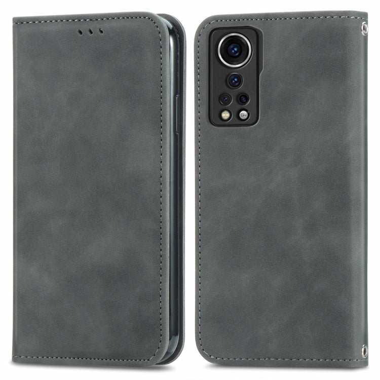 For ZTE Axon 30 5G Retro Skin Feel Business Magnetic Horizontal Flip Leather Case with Holder & Card Slots & Wallet & Photo Frame