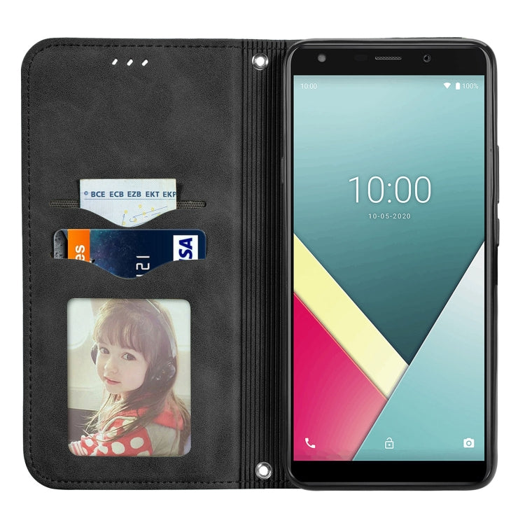 For Wiko Y61 Retro Skin Feel Business Magnetic Horizontal Flip Leather Case with Holder & Card Slots & Wallet & Photo Frame