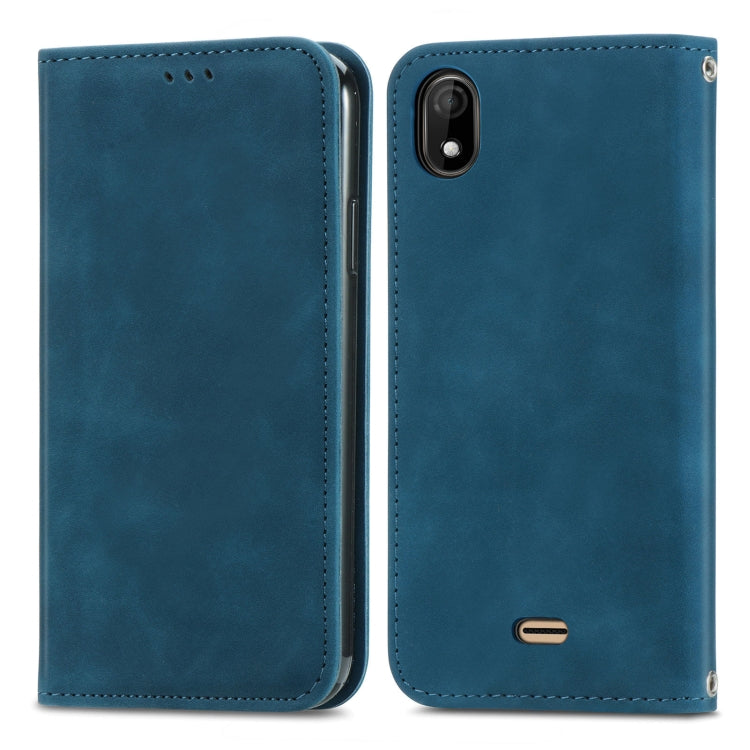 For Wiko Y61 Retro Skin Feel Business Magnetic Horizontal Flip Leather Case with Holder & Card Slots & Wallet & Photo Frame