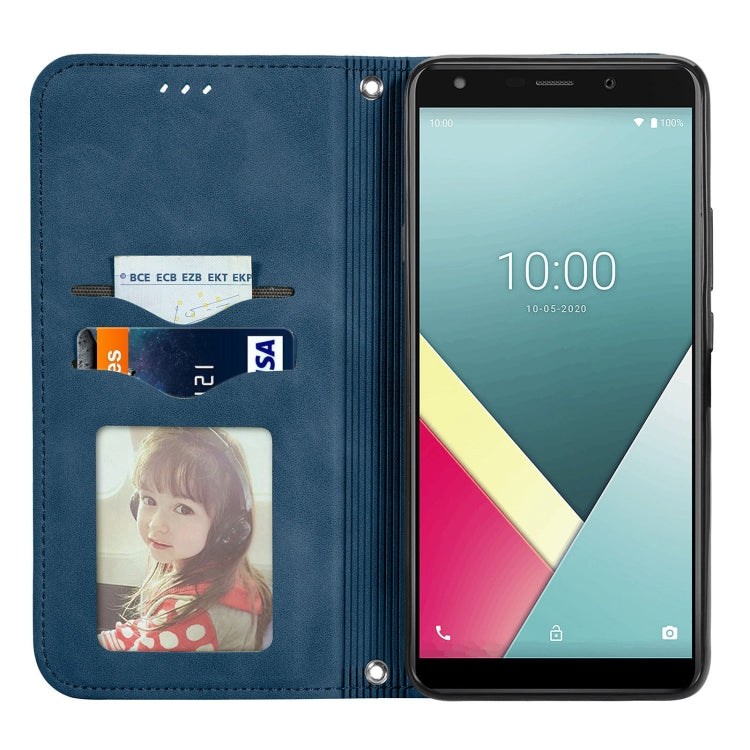 For Wiko Y61 Retro Skin Feel Business Magnetic Horizontal Flip Leather Case with Holder & Card Slots & Wallet & Photo Frame