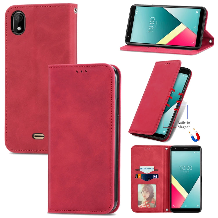 For Wiko Y61 Retro Skin Feel Business Magnetic Horizontal Flip Leather Case with Holder & Card Slots & Wallet & Photo Frame