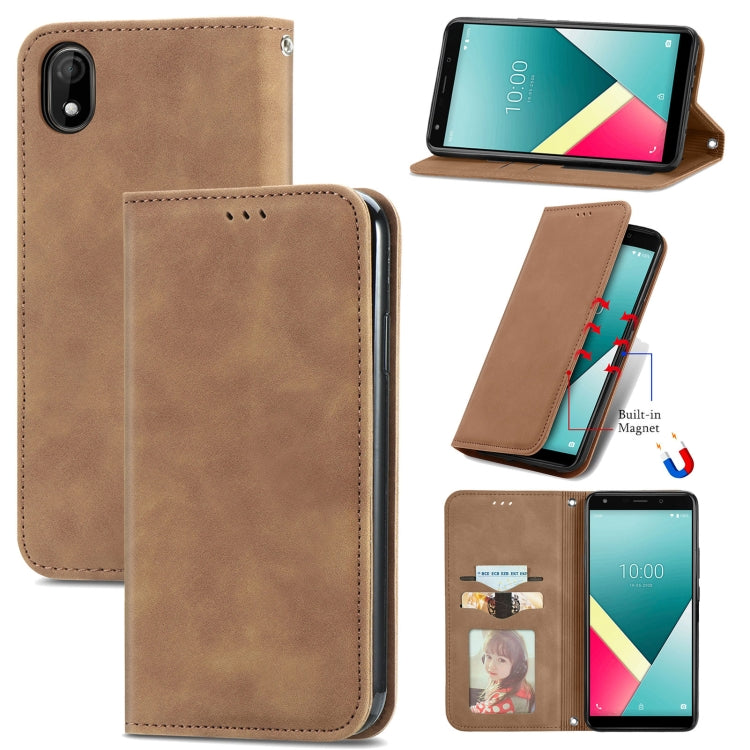 For Wiko Y61 Retro Skin Feel Business Magnetic Horizontal Flip Leather Case with Holder & Card Slots & Wallet & Photo Frame
