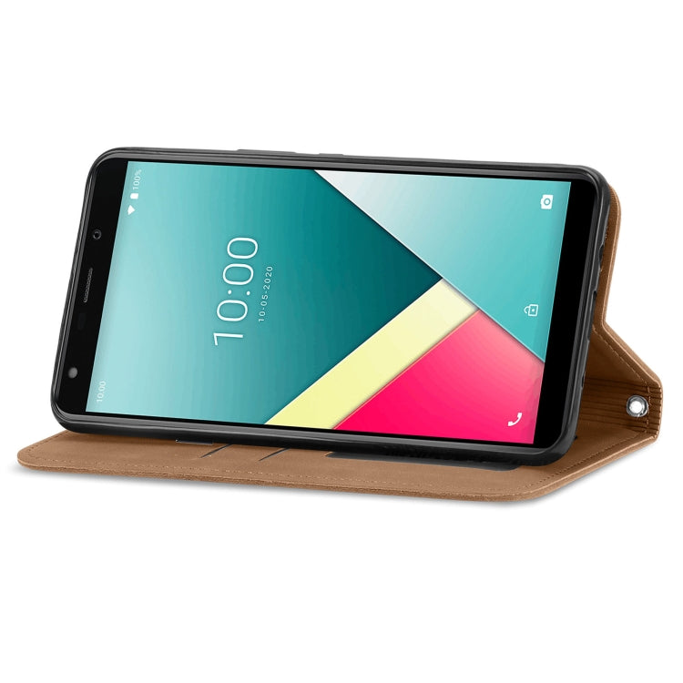 For Wiko Y61 Retro Skin Feel Business Magnetic Horizontal Flip Leather Case with Holder & Card Slots & Wallet & Photo Frame